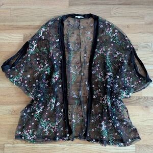 Floral embroidered cover up